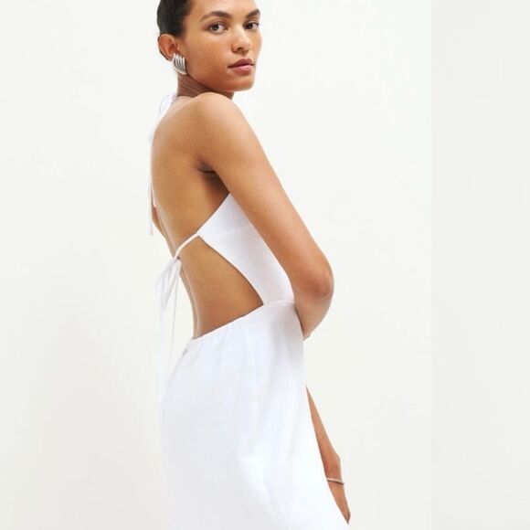 Reformation Mabli Linen Halter Dress NWT $218 - Picture 5 of 5
